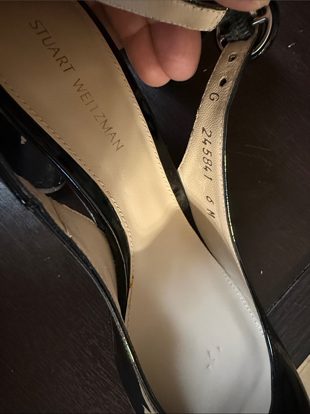 Stuart Weitzman Black Patent Slingback Mules - Picture 5 of 7